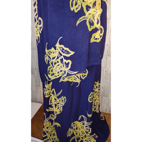 OK Mike Woman One Size Purple Rayon Long Maxi Dress attached Top and Scarf FLAWS - Picture 14 of 16